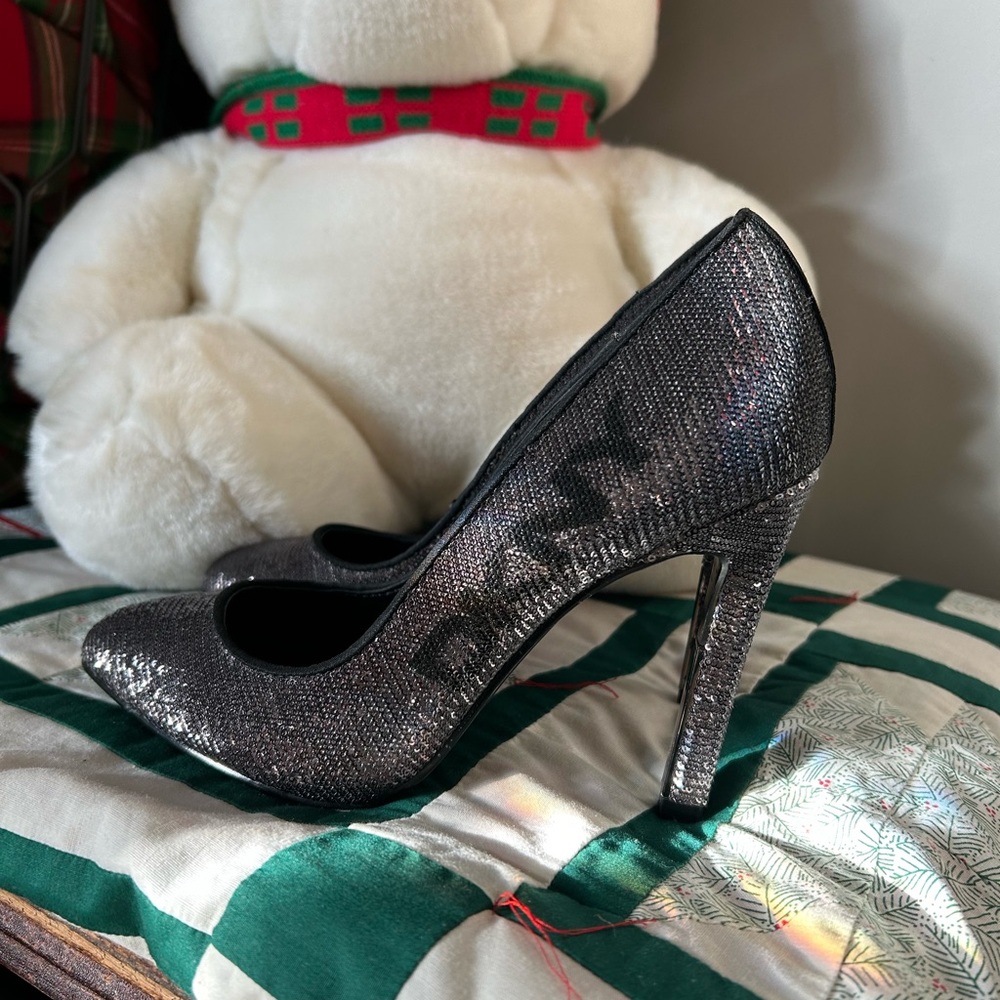 DKNY Shimmering Black/Silver Heels